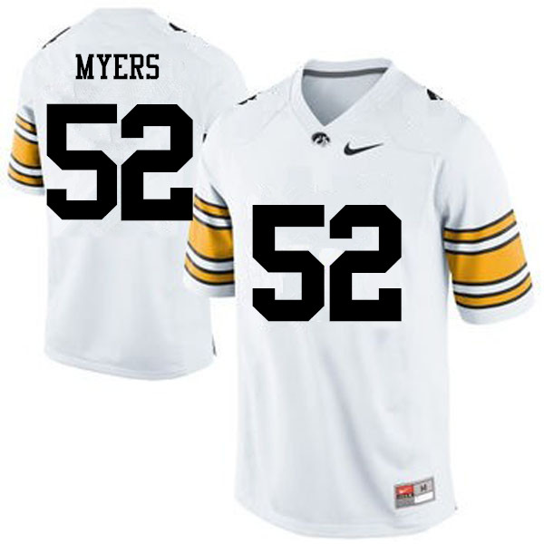 Men Iowa Hawkeyes #52 Boone Myers College Football Jerseys-White - Click Image to Close